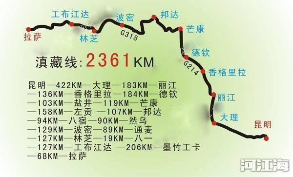 走川藏线西藏自驾游路线攻略 旅游地图2幅就够了